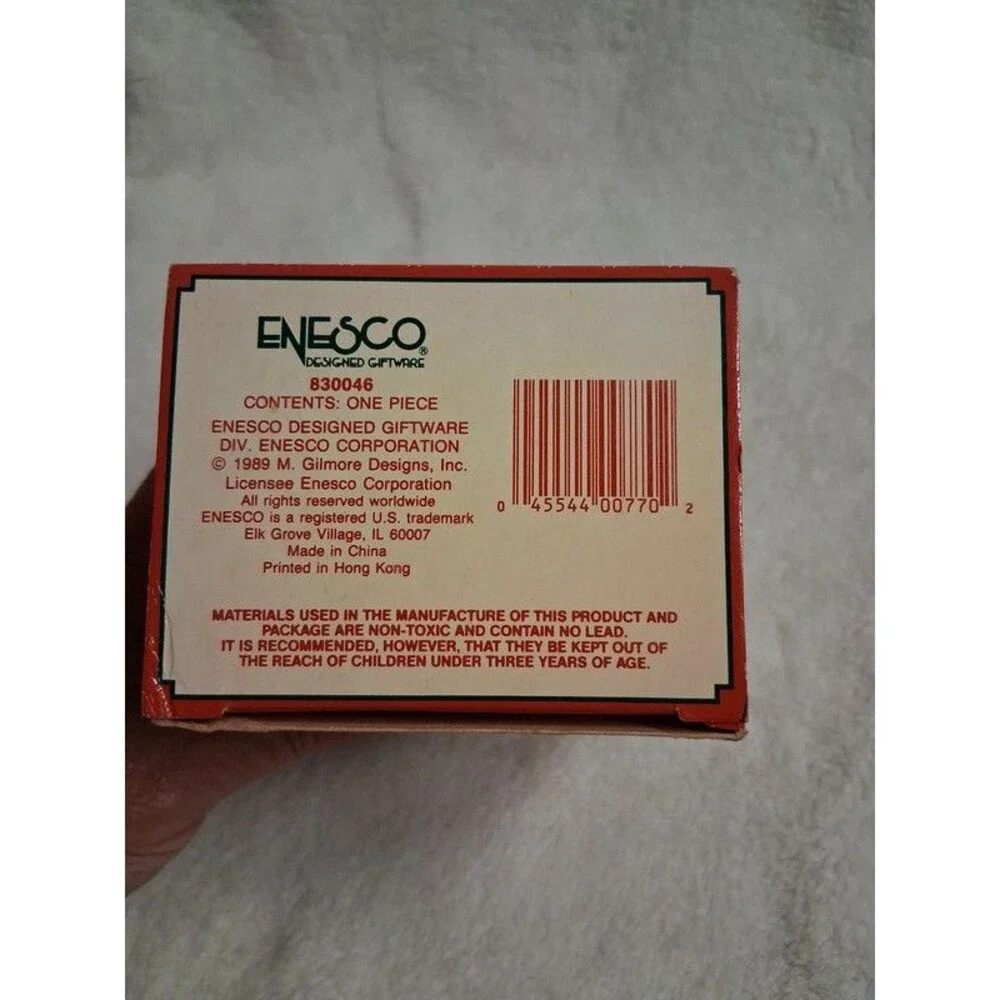 Vintage 1989 Enesco Treasury of Christmas Ornament Caught In The Act Mouse In Bo